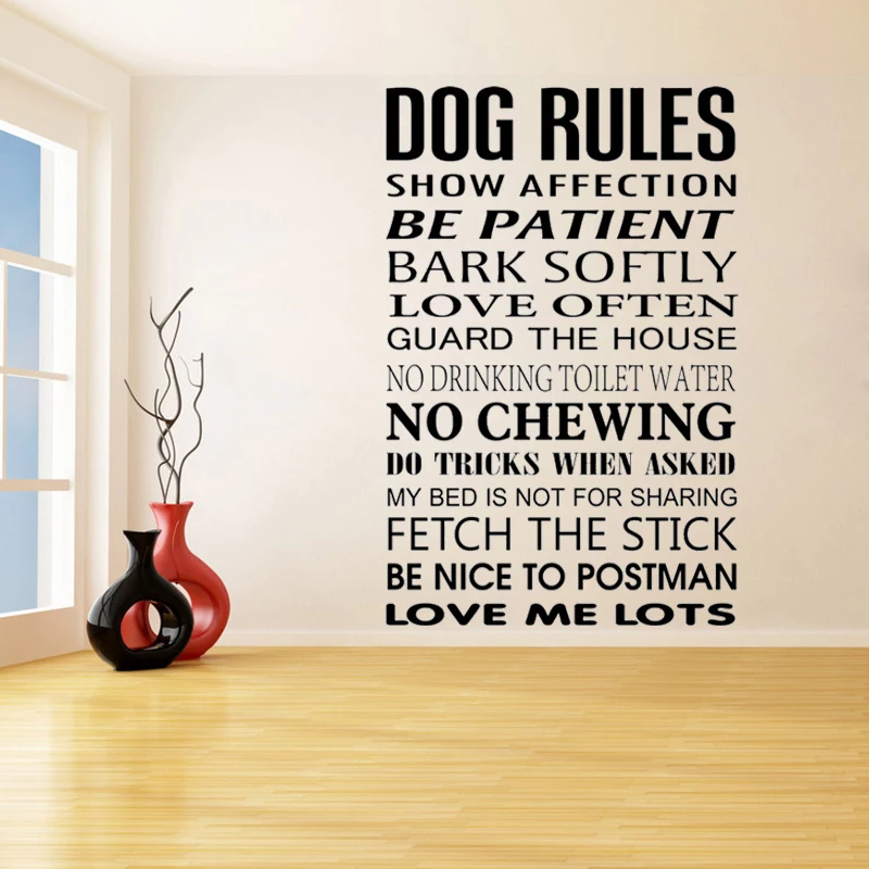 Dog Rules Removable Wall Stickers for Living Room Home Decor Vinyl