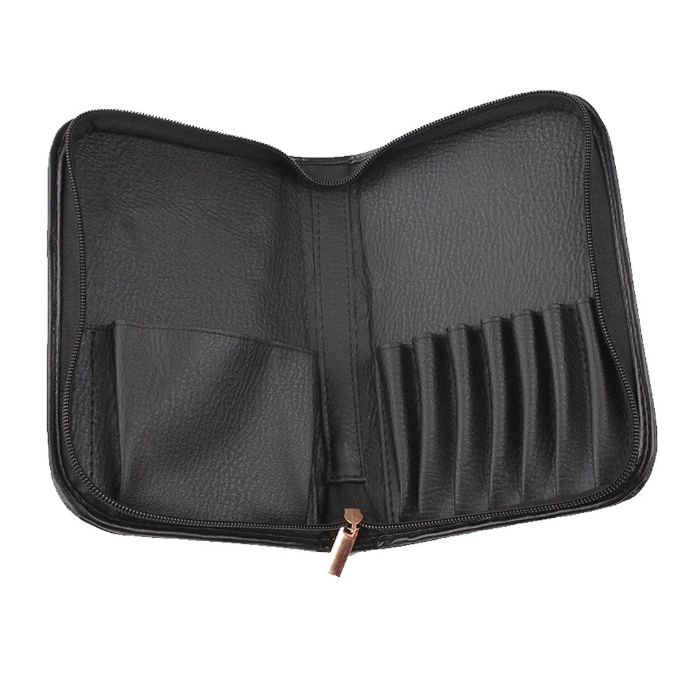 

11Holder Makeup Organizer bag With Compartments Cosmetic Brush Holder Black make up bag professional Make Up Bag D300619