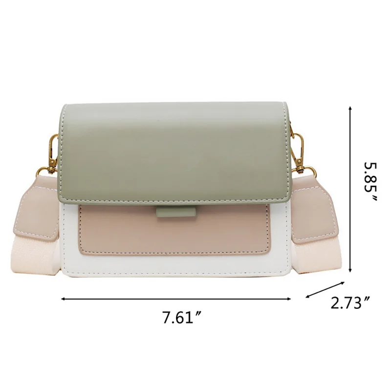 High Quality Women PU Leather Handbag Crossbody Bags Female Casual Handbag Simple Shoulder Messenger Bag Ladies Patchwork Flap