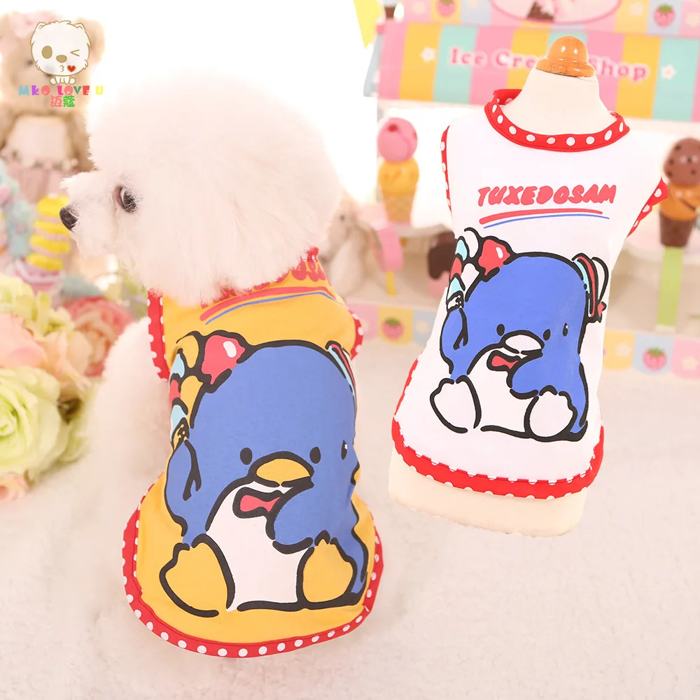 

Mko Spring Summer Penguins Eat Ice Cream Shirt Teddy Dog Clothes Tshirt Vest Cute For Dogs Pet Yorkie Maltese MK18A05