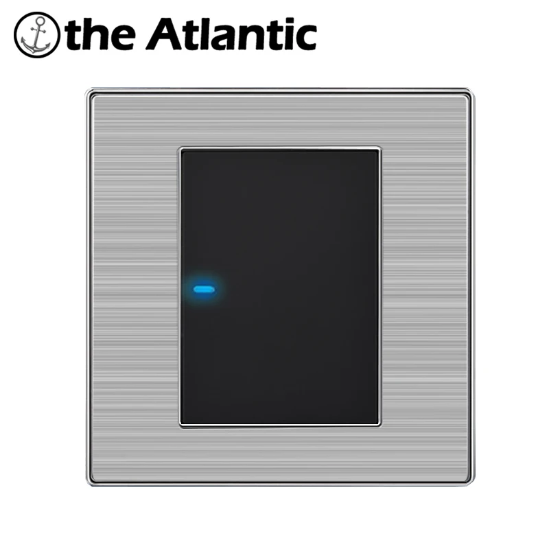 

Atlantic Hot Sale 1 Gang 1 Way Free Click LED Light Switch Push Button Wall Stainless Steel Switches Interrupteur 10A AC110~250V