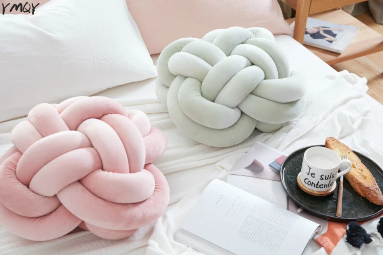 

Handmade Knot Ball Cushion Office Waist Back Cushion Baby Nap Pillow Stuffed Baby Sleep Dolls Toys For Kids Store Decor 25cm40cm