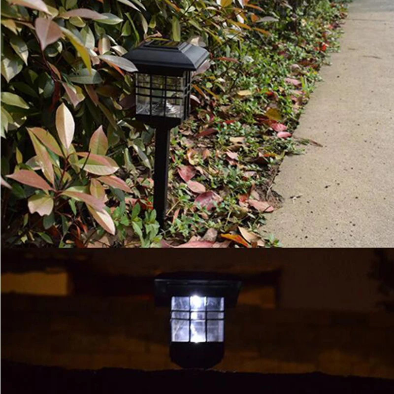 Outdoor LED solar light Column headlight wall lamp solar garden Lawn Insert Ground light waterproof Courtyard stigma Pillar lamp (1)