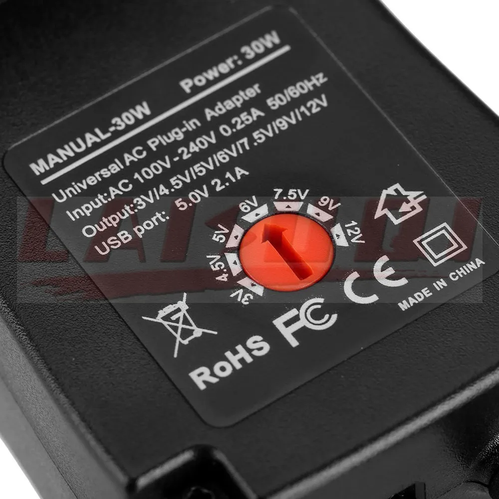 Адаптер 3 в 4,5 в 5 в 6 в 7,5 в 9 в 12 В 2A 2.5A AC DC Регулируемый адаптер питания Универсальное зарядное устройство для светодиодной лампы 30 Вт