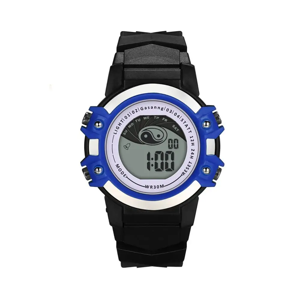 Повседневные детские часы аналоговые цифровые военные спортивные светодиодный водонепроницаемые наручные часы детские подарочные часы для детей Relogio Masculino A40 - Цвет: Blue