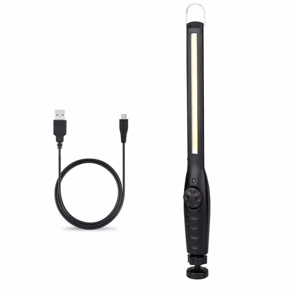 

Power Switch Work Flashlight USB Rechargeable Magnetic Inspection Torch Lamp For Car Repairing Camping Built In Battery