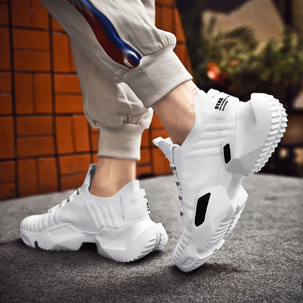 

Fashion Sneakers 2019 Hot Sale Men's Trend Woven Breathable Sneakers Lightweight Mesh Running Shoes Harajuku Work Shoes for Men