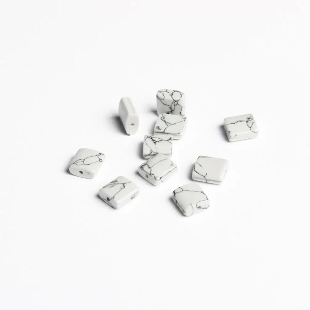 

Ailatu 10x10mm Mix Color Man-made Howlite Square Stone Beads For Bracleet and Necklace Exquisite Jewelry Accessories