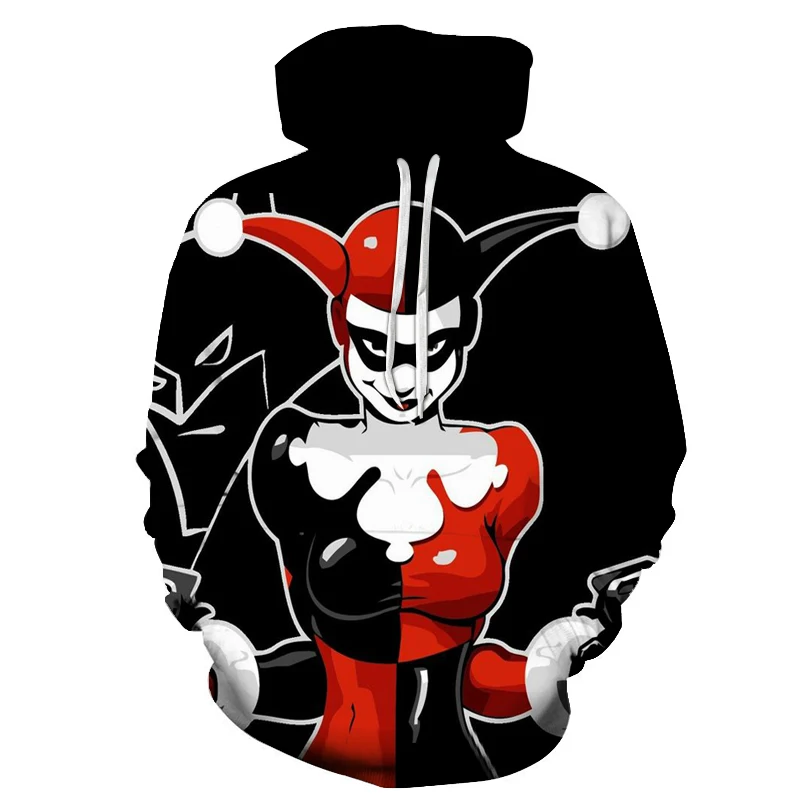 

2019 Autumn & Winter Cartoon Fun Clown Digital Print Pullover Loose Casual Sweatshirt Fashion Men's Long Sleeve Hoodie