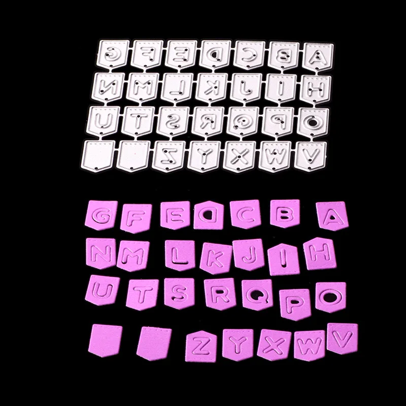 

26 Letters Metal Cutting Dies Stitched Banner Alphabet for Scrapbooking Embossing Dies Cut Stencils DIY Decorative Cards Home