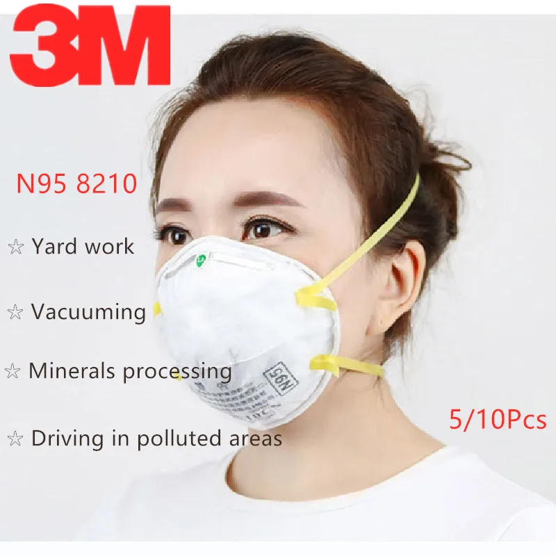 

5/10pcs 3M N95 8210 Dust Safety Mask Anti-particles PM 2.5 Electrostatic Filter Industrial Working Weld Protective Respirator
