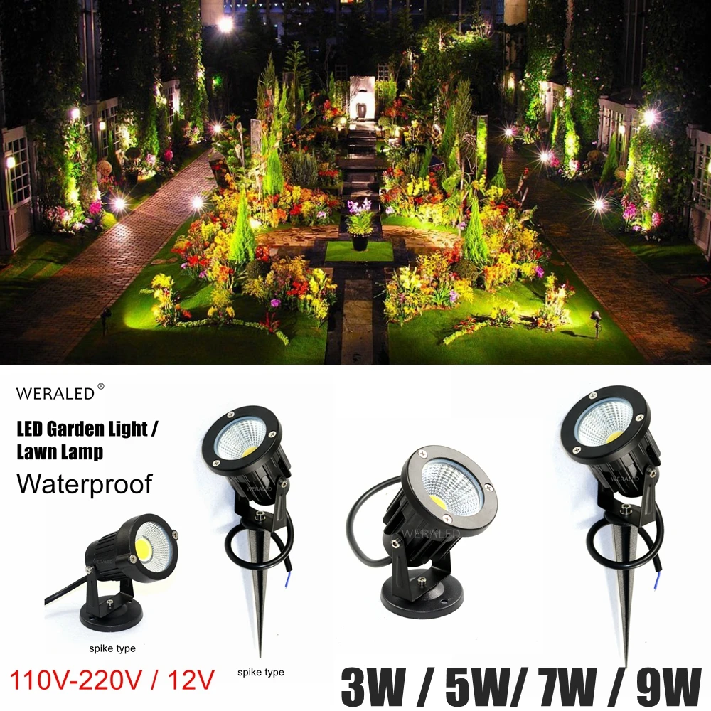 Beste 10 stks partij 3 W 5 W 7 W 9 W Outdoor Tuin Landschap Licht LED Gazon Lamp IP65 Waterdicht Verlichting Led Licht Tuinpad Spots
