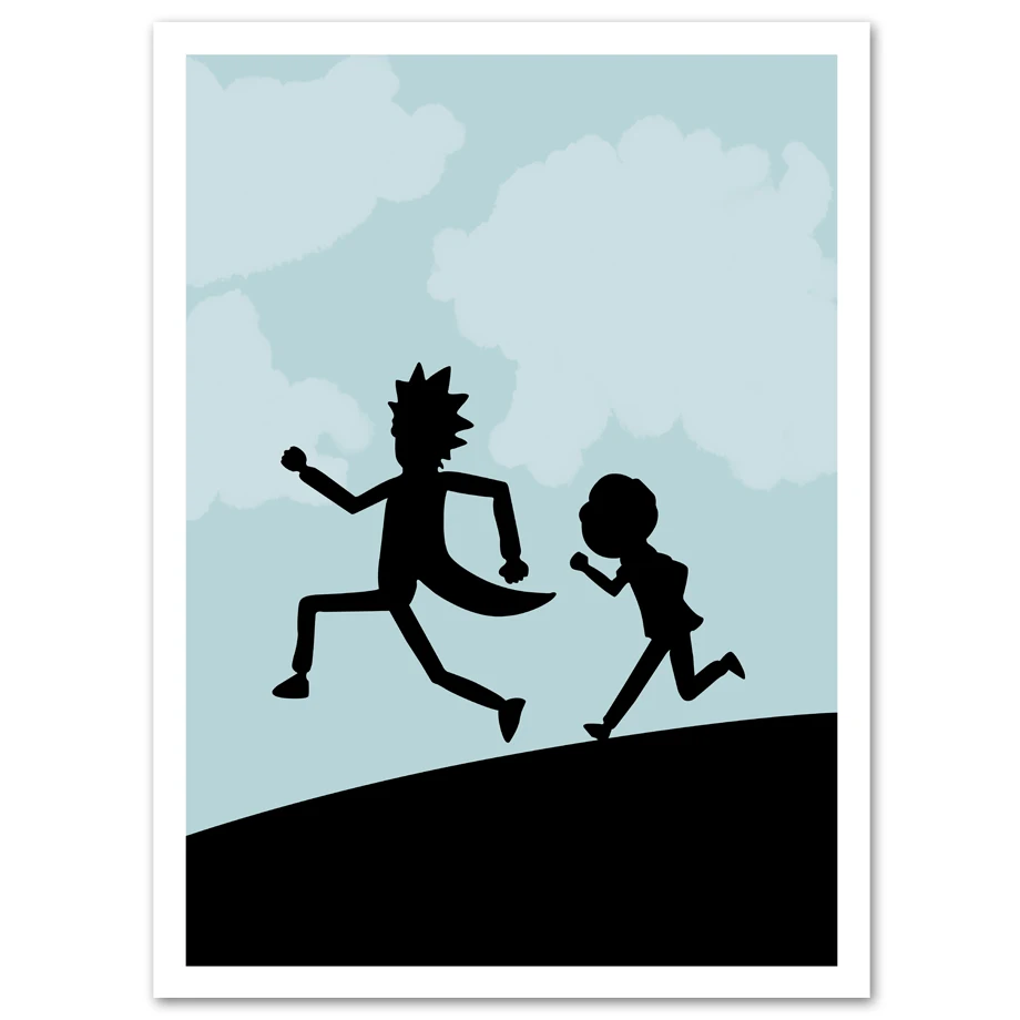 Картина рик и морти на холсте