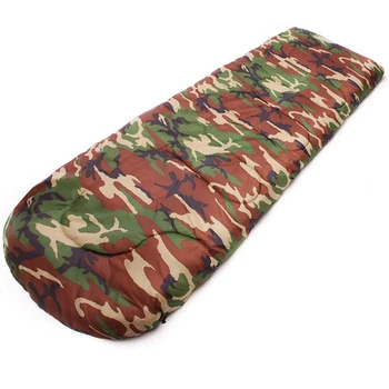 

Outdoor Camping Hooded Sleeping Bags Envelope Style Camouflage Waterproof Cotton Warm Sleeping Bag Traveling Equipment