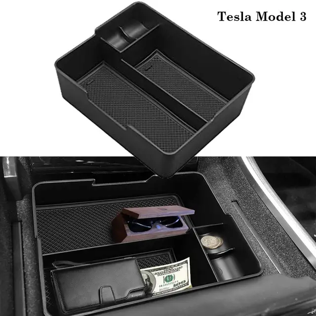 Armrest Storage Box Glove Box Storage Box For Tesla Model 3 Tesla Model