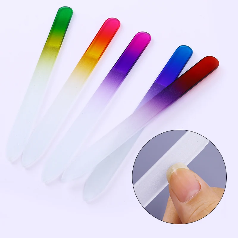 5Pcs Gradient Glass Chameleon Nail Files Set Double-sided Buffers Kits Filing Buffing Grinding Art Tools | Красота и здоровье