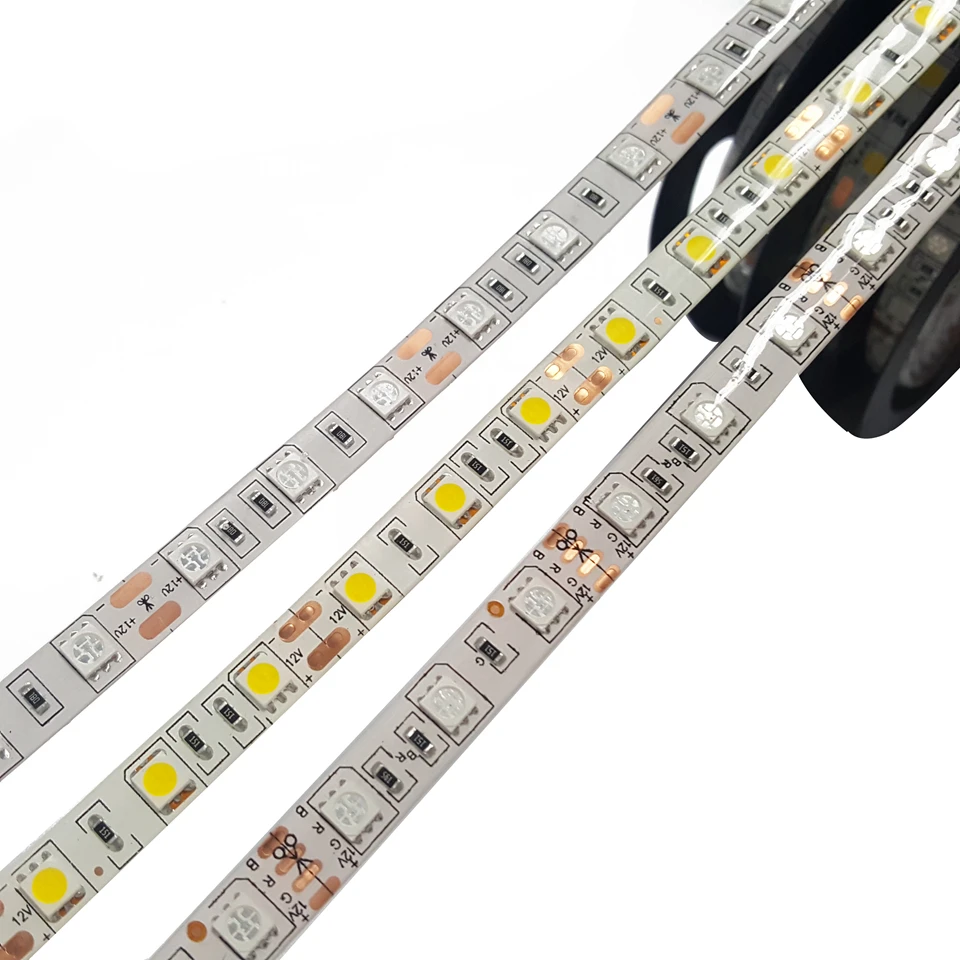 Светодиодная лента DC12V 2835 5050 SMD 5 м/лот 60 светодиодов/м ip65 водонепроницаемый теплый