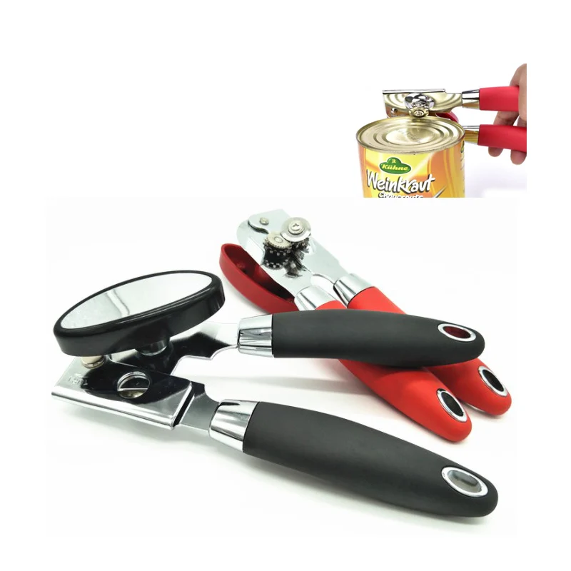 

Professional Heavy Duty manual can opener, Stainless Steel,Good Soft Grips Handle, Safety Smooth Edge, Red and Black