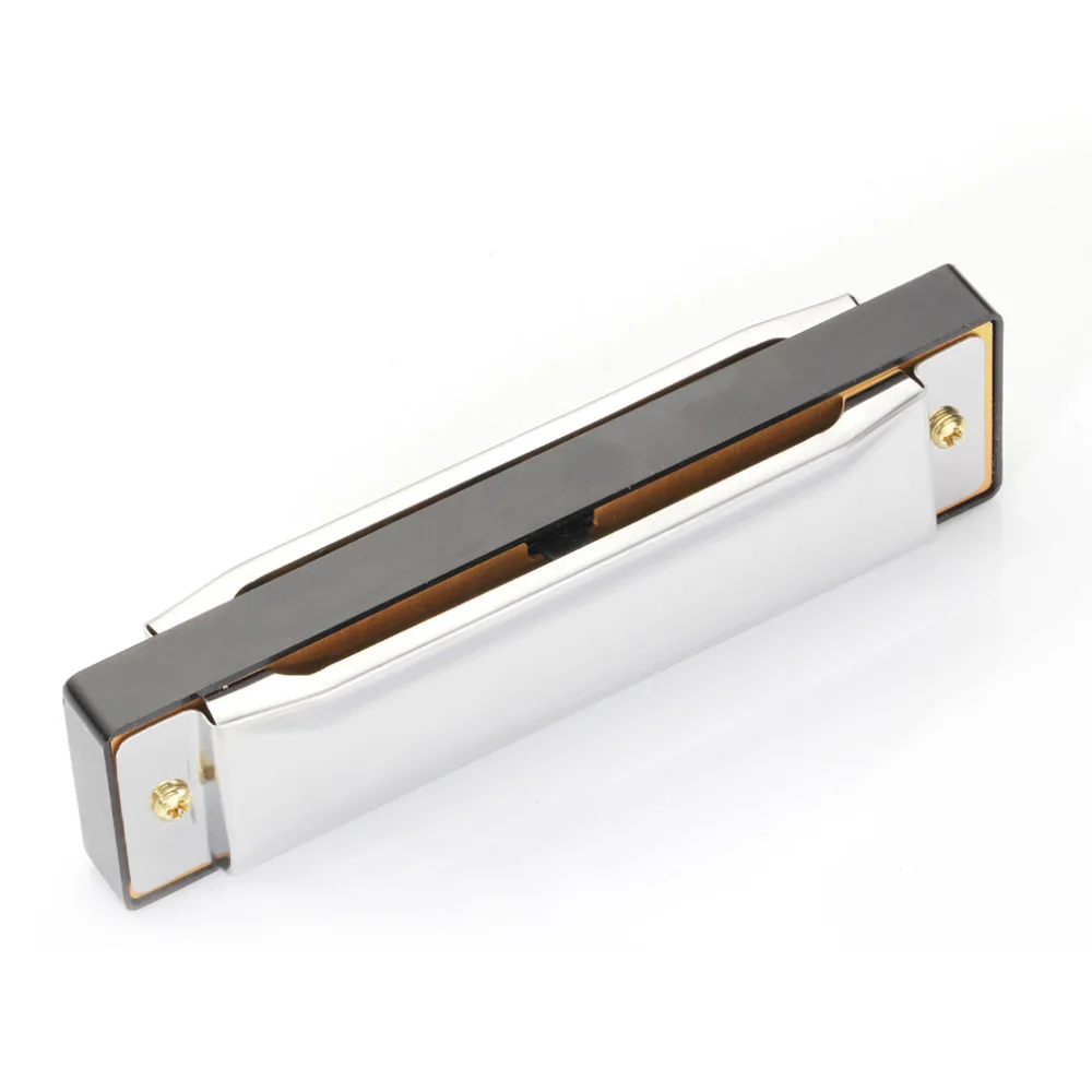 10-Hole Diatonic Harmonica Silver Blues Diatonic Harp Harmonicon 10 Holes Musical Instrument Alloy Harmonica Mouth Organ