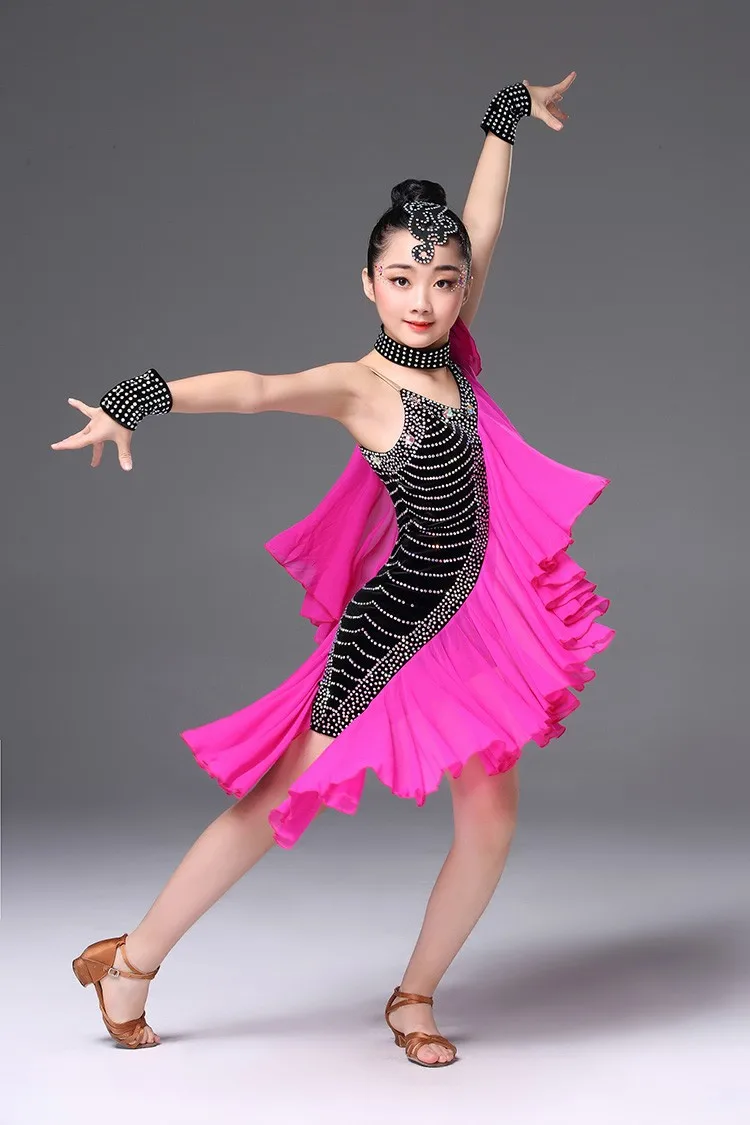 Детское международное стандартное бальное платье для танцев для девочек, платья для латинских танцев, танцевальные костюмы