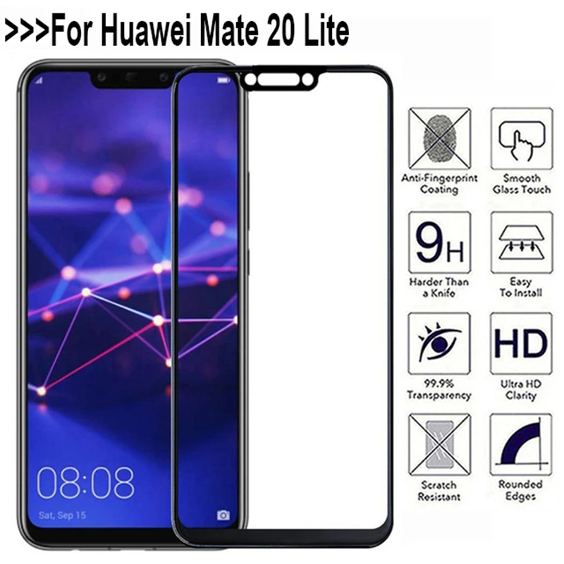 Полное закаленное стекло Huawei Mate 10 Lite Защита экрана для 20 Pro покрытие пленка Honor 9i