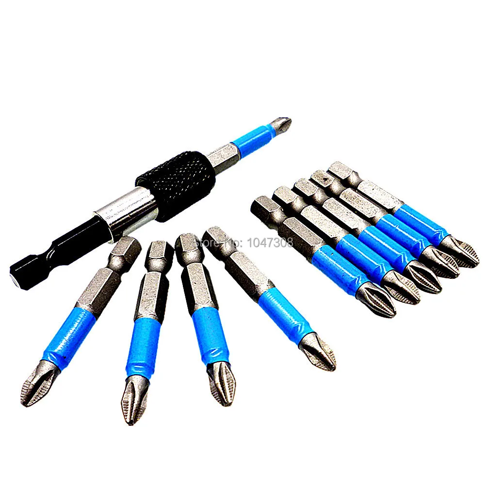 Quick Release 60mm Screwdriver Bit Holder with 10pcs Anti Slip
