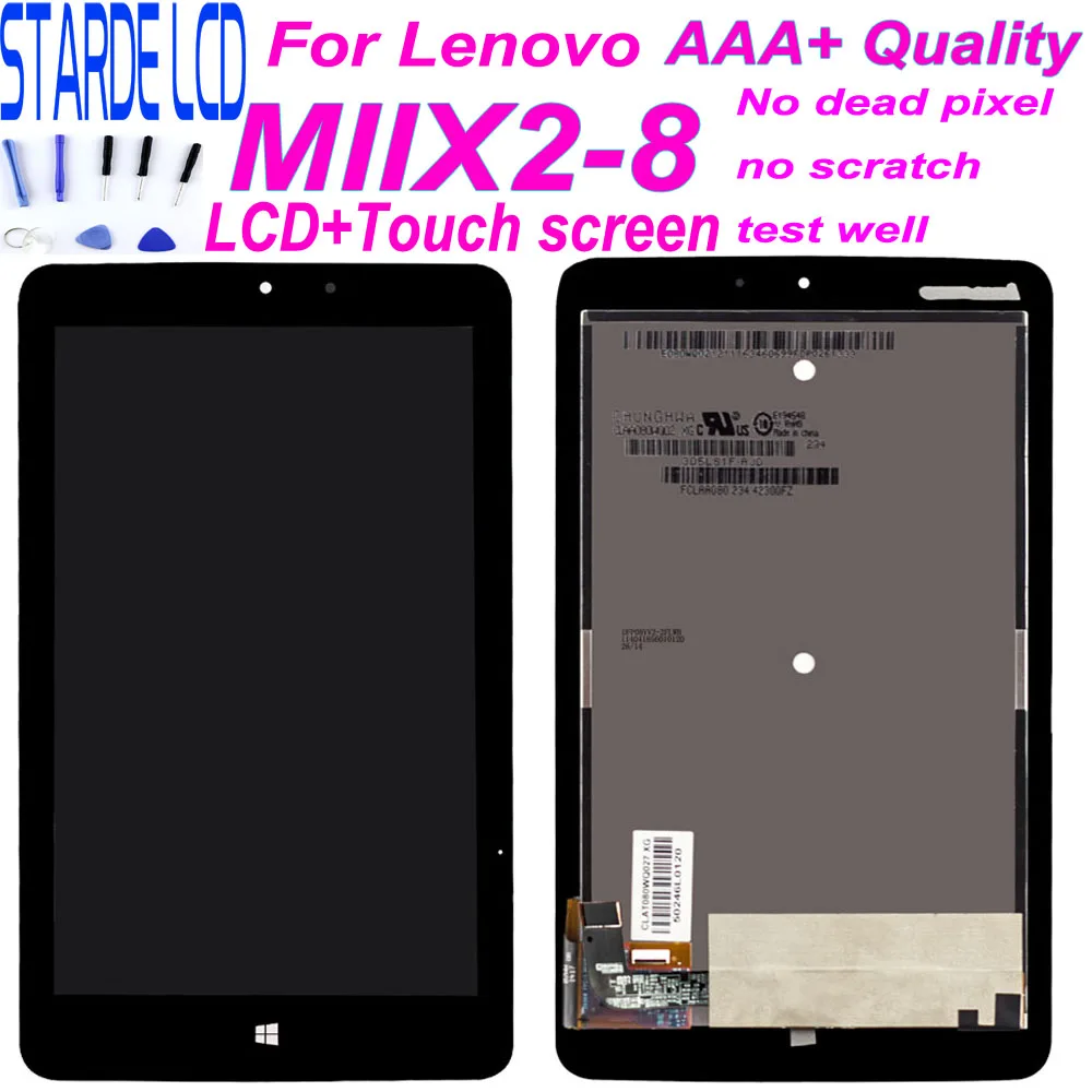 

8" Display for Lenovo Miix2 Miix 2 8 MIIX2-8 LCD Display Matrix Touch Screen Digitizer Sensor Tablet PC Assembly + Free Tools