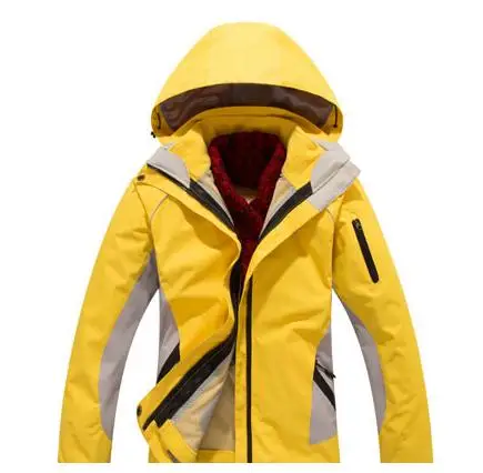 Спорт на открытом воздухе теплый ветер зима женщина лыжный альпинизм Кемпинг Туризм кусок костюм куртка большой размер S-XXXL - Цвет: Цвет: желтый