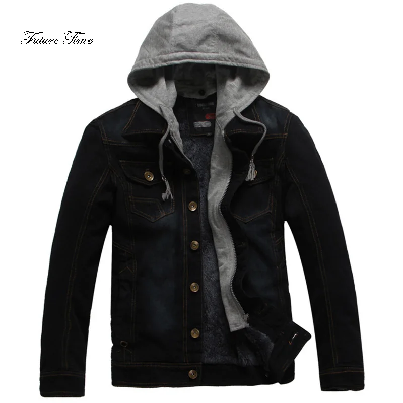 

Men Hoodies Autumn England Style Plus Size Denim Jacket Fashion Solid Hoodie Male Casual Hooded Coat Cowboy Jacket WY082