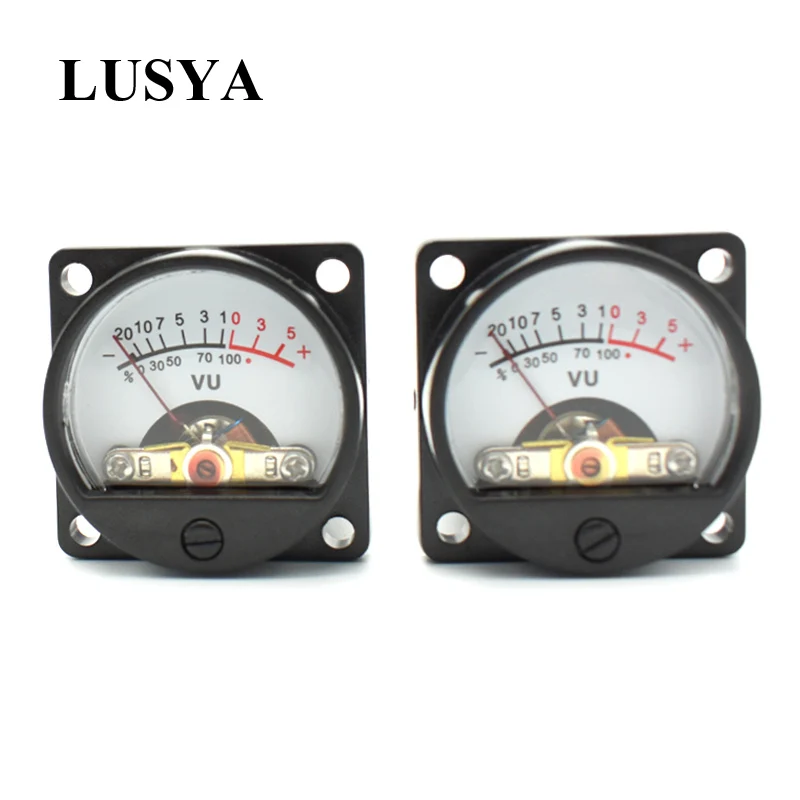 Lusya 2pcs 500 630Ohm Analog Panel 34mm VU Meter Audio Level Meter 6 12V Warm Back Light for