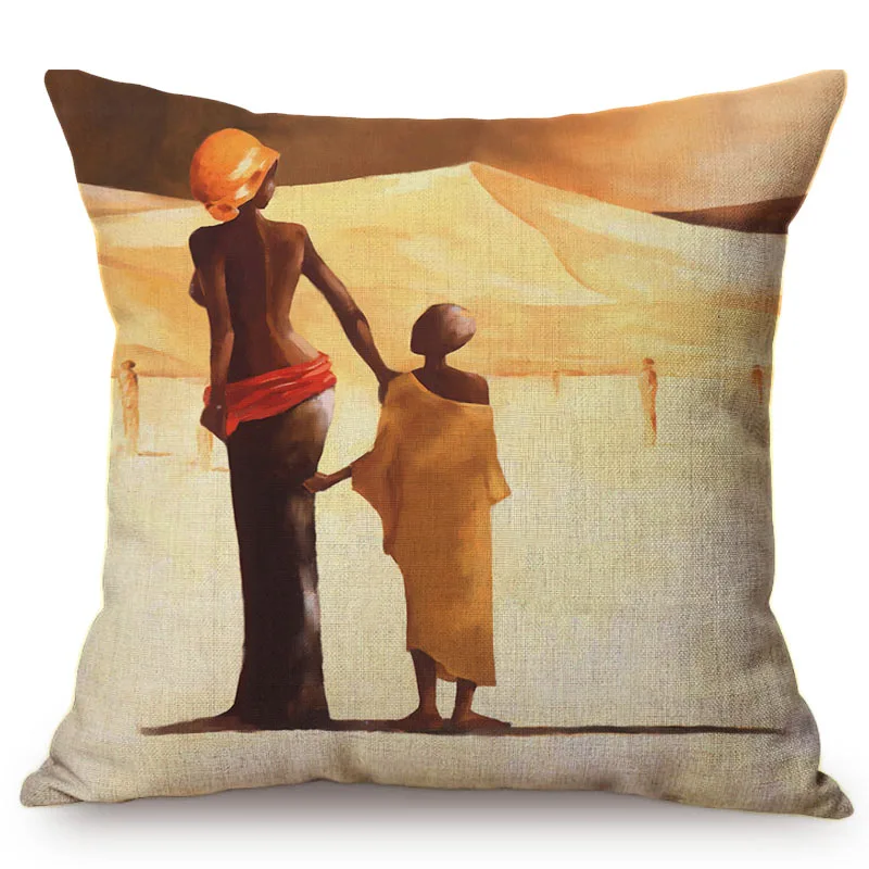 Африка женщина стиль жизни абстрактная картина маслом диван наволочка