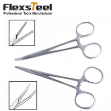 Медицинский Стоматологический Хирургический Пинцет Ножницы 5 дюймов/12,5 см прямой и изогнутый гемостатический набор щипцов из нержавеющей стали