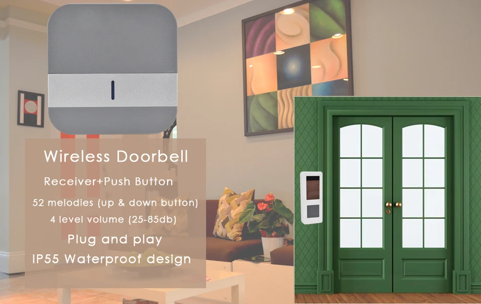 07CTVMAN Waterproof Doorbell Wireless Doorbell No Battery