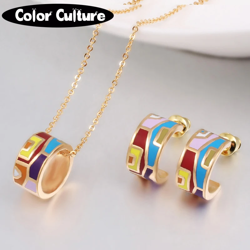 Buy New Brand Exclusive Color Costume Enamel Jewelry Sets for Women Elegant