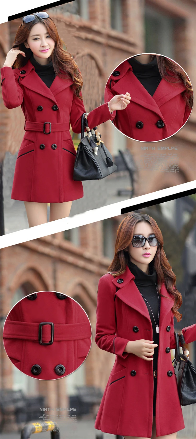 1 2018 super fashion spring Korean version of the new large size women's woolen coat women's long woolen coat slim windbreaker women (3)