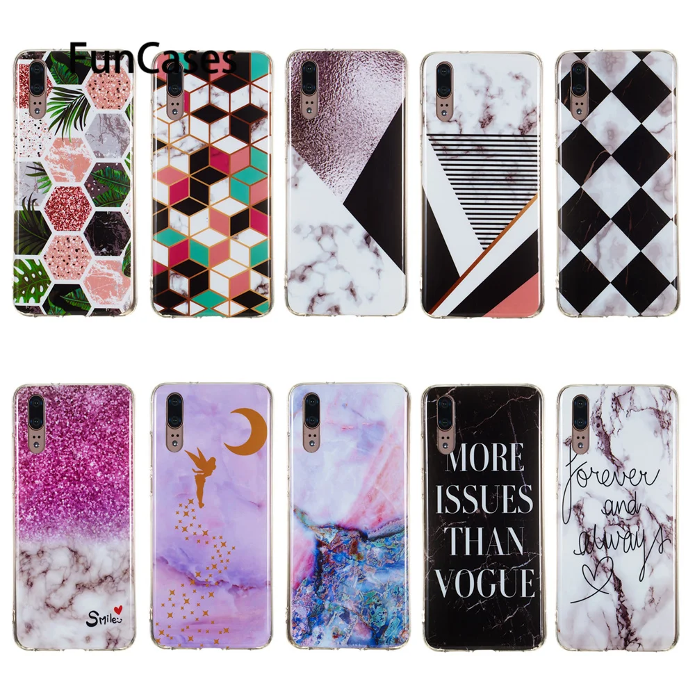 Square Back Covers For funda Huawei P20 Plain Soft Silicone Phone Cases Fitted Case sFor Protect Ascend Carcasa | Мобильные телефоны