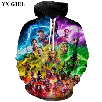 

YX GIRL 2019 New Fashion Men hoodies New movies The Avengers Iron Man / Captain America Print 3d Sweatshirt Unisex Casual Hoody