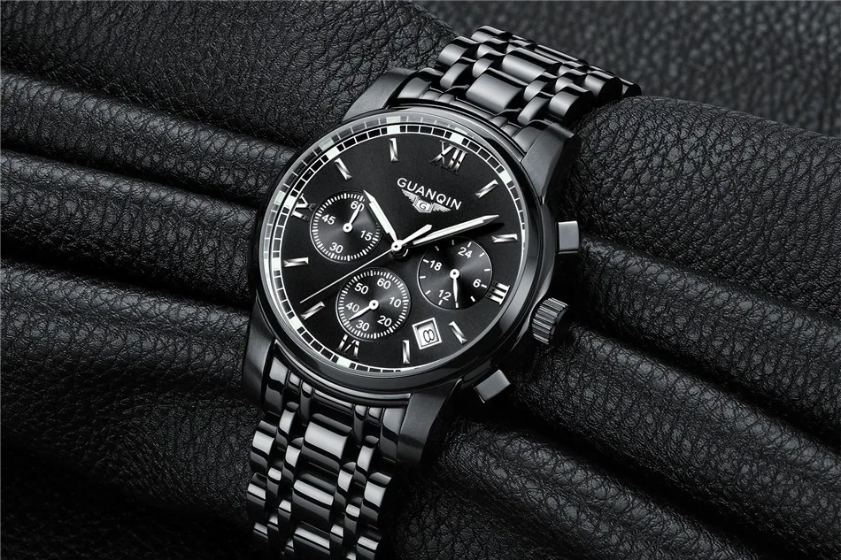 NEW GUANQIN Watch Men Quartz Watch Relogio Masculino Business Top Brand Chronograph Luminous Date Clock Men's Casual Wristwatch (11)