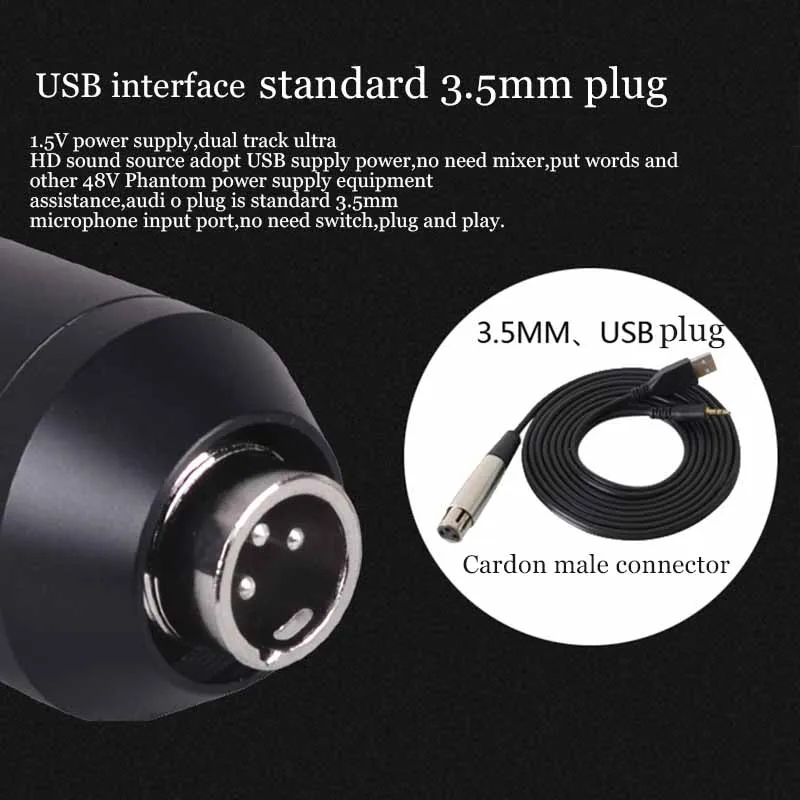 Проводной микрофон MK F100TL ручной для видеозаписи USB ПК конденсаторный с