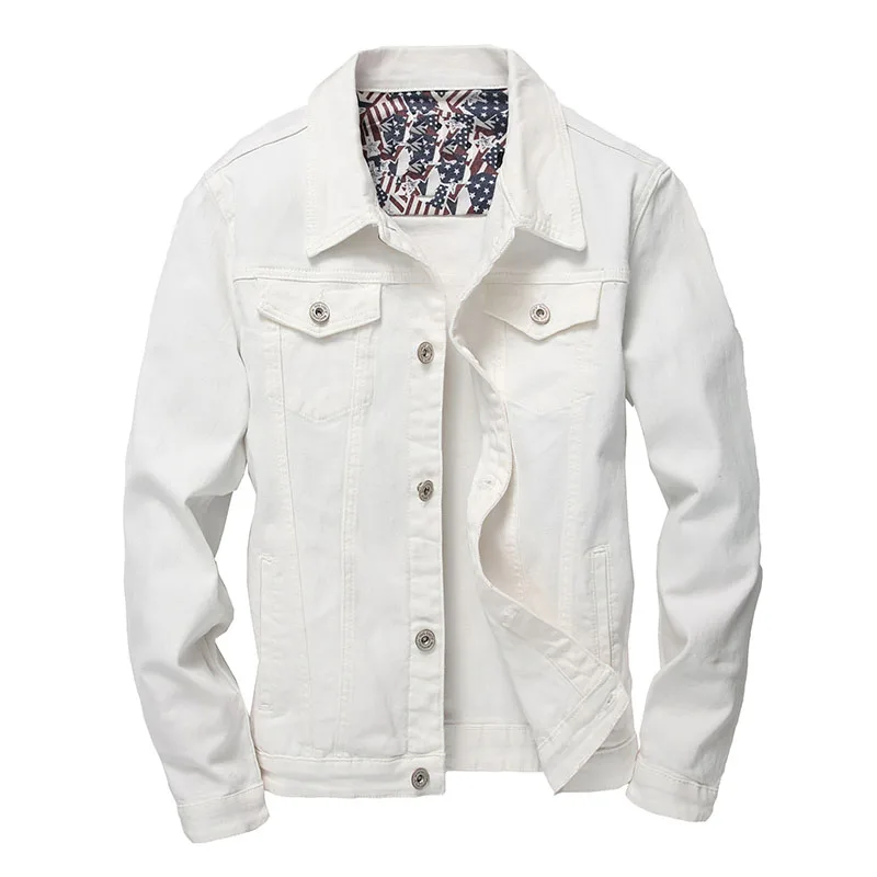 Fashion Streetwear Denim Jacket Men's Slim Fit Casual Jeans Jacket And Coats Plus Size S-3XL Solid Color Men's Outwear Coats (4)