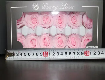 

Christmas gifts 12pcs/box pink rose wholesale immortal rose DIY eternal life flower material 3-4cm fresh flowers key pro
