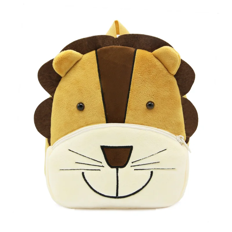  Cartoon Animal Lion Soft Plush Backpack Children kindergarten Schoolbag Kids Baby School Bags Girls - 32866777698