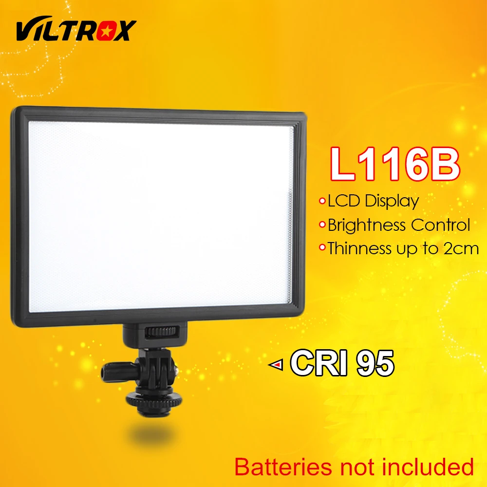 

Viltrox L116B Camera Super Slim LCD Display Dimmable Studio LED Video Light Lamp Panel for Camera DV Camcorder DSLR Photo
