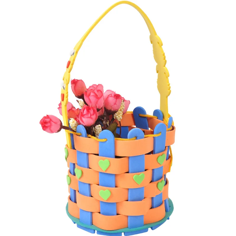 

Kids Toy EVA Foam 3D Creative DIY Handmade Intelligence Development Hand-woven Flower Basket Toys For Children