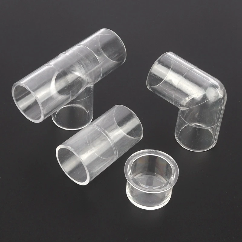 Xucus 20mm ID Transparent Equal Straight PVC Tube Joint Pipe Fitting Adapter Water Connector for Garden Irrigation Aquarium Fish Tank