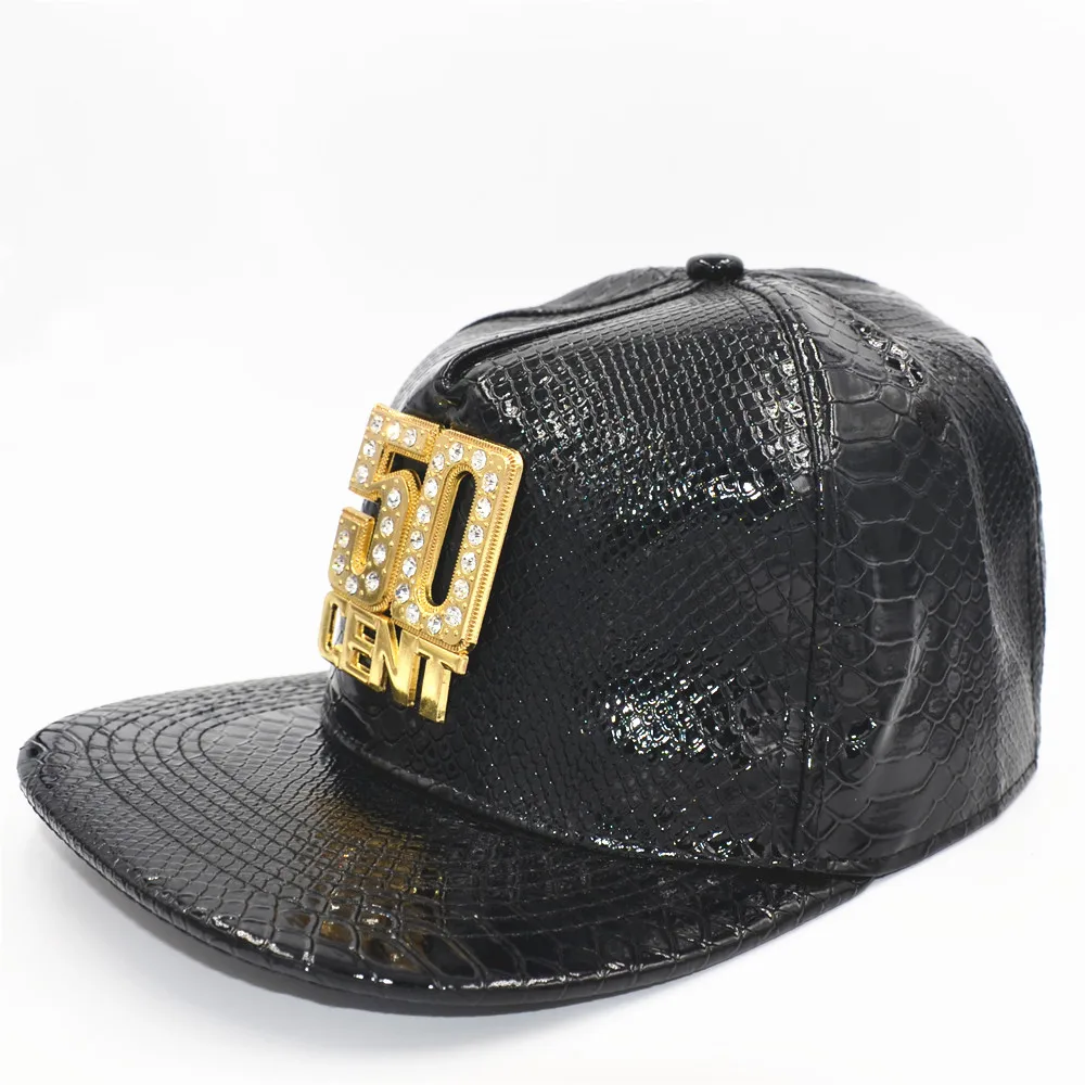 Новая модная кепка из искусственной кожи с надписью 50 CENT Snapback для мужчин и женщин Dj хип-хоп