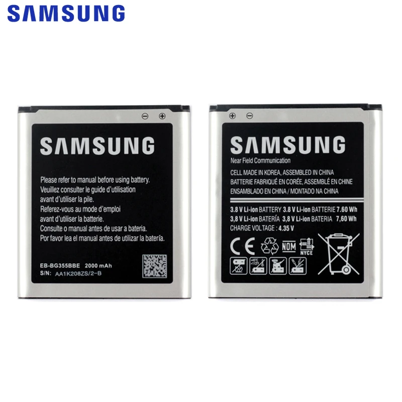 EB-BG355BBE аккумулятор для samsung GALAXY Core 2 G355H G3559 G3558 G3556D EB-BG355BBC Сменный аккумулятор для телефона 2000 мАч