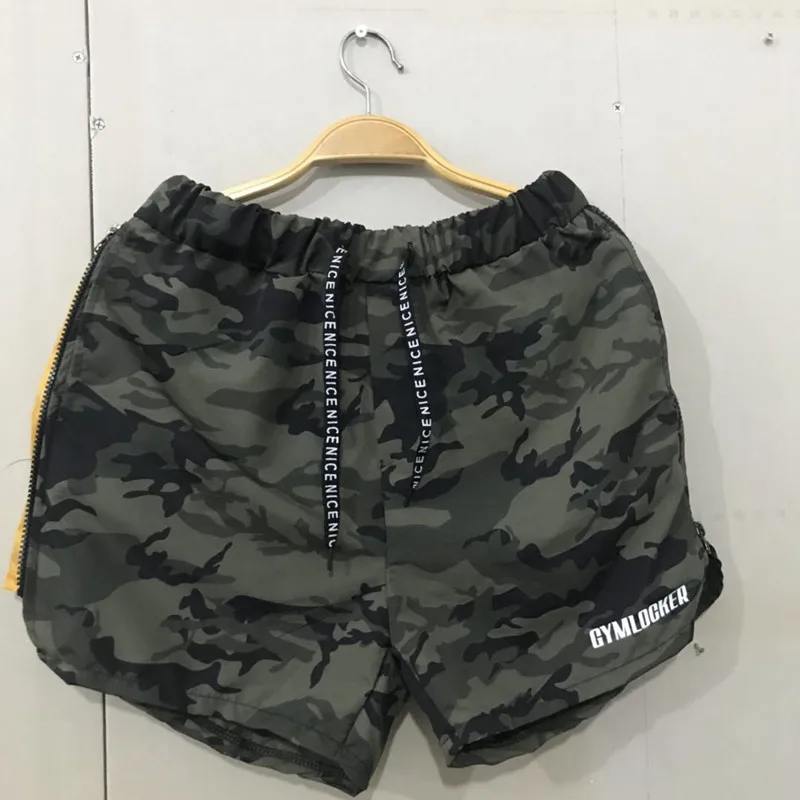 GYMLOCKER Camouflage Shorts Men's Casual Shorts Gyms Sporting Breathable Comfortable Shorts Homme Bodybuilding Bermuda Masculina