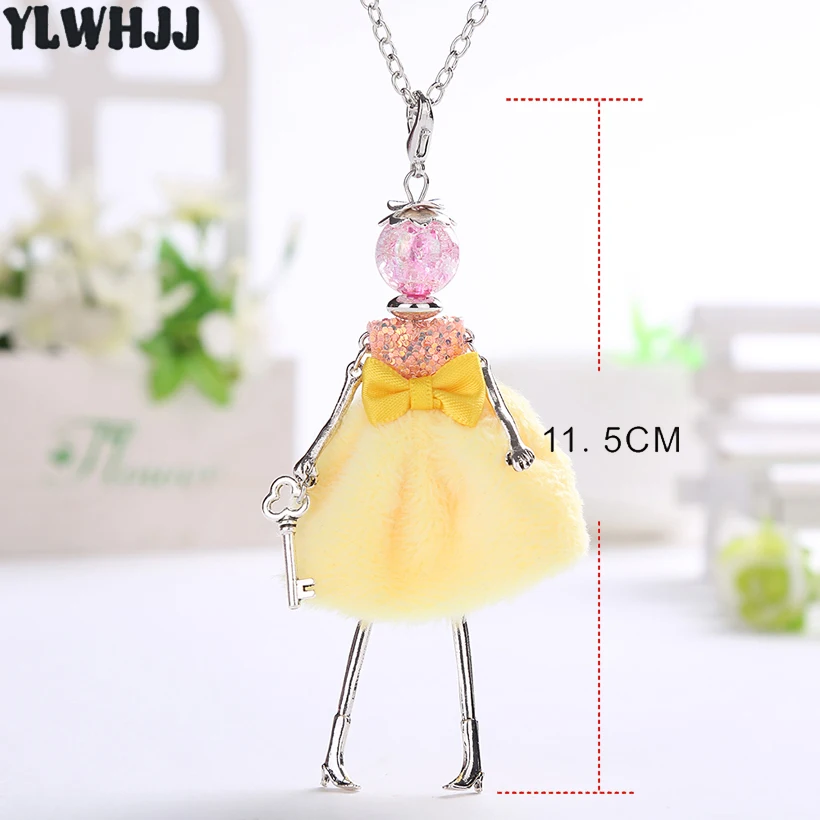 

YLWHJJ 2018 new women Handmade Doll Pendants Fashion Necklace silver Plated Statement jewelry girl maxi necklace Collar mujeres