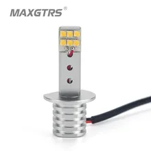 Комплект из 2 предметов высокого Мощность H1 H3 светодиодный лампы Супер яркий 12 SMD Противотуманные фары автомобиля 12V 24V 6000K белая дневные ходовые лампы источник света для автомобиля